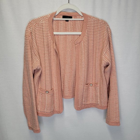 J. Crew Sweaters - J. Crew Women's Small Cardigan Sweater Peach Open Front  Basketweave Knit
